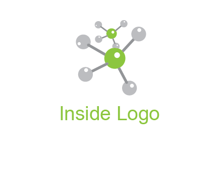 research logo with composition of molecules logo