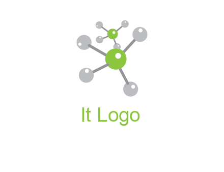 research logo with composition of molecules logo