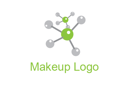 research logo with composition of molecules logo