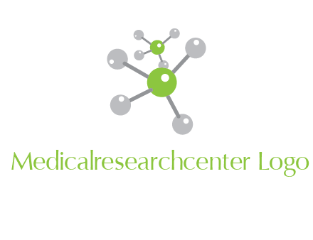 research logo with composition of molecules logo