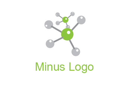 research logo with composition of molecules logo