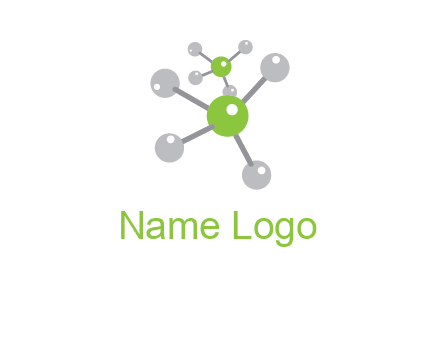 research logo with composition of molecules logo