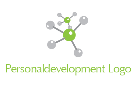 research logo with composition of molecules logo