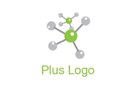 research logo with composition of molecules logo