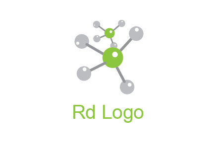 research logo with composition of molecules logo