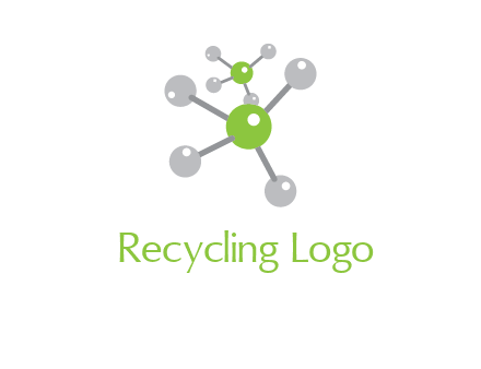 research logo with composition of molecules logo