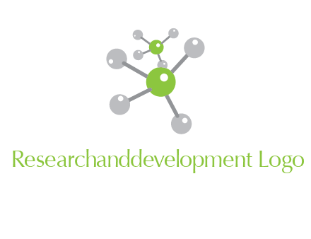 research logo with composition of molecules logo