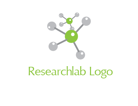 research logo with composition of molecules logo