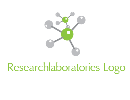 research logo with composition of molecules logo