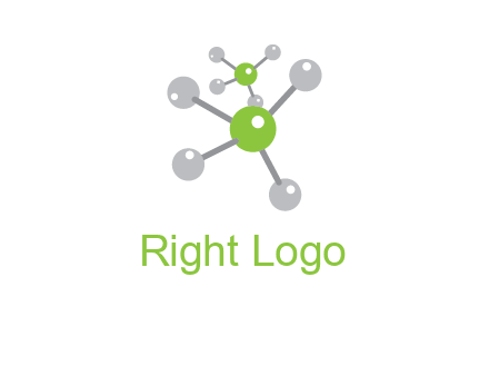 research logo with composition of molecules logo