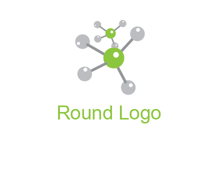 research logo with composition of molecules logo