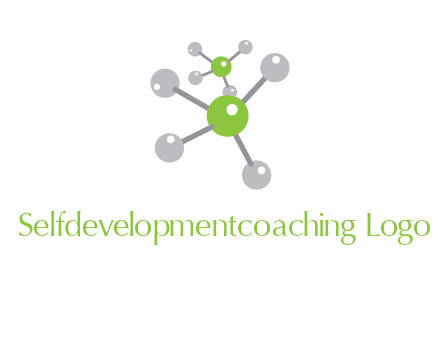 research logo with composition of molecules logo