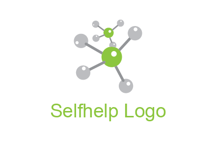 research logo with composition of molecules logo