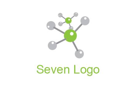 research logo with composition of molecules logo
