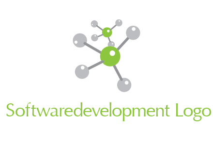research logo with composition of molecules logo