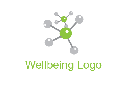 research logo with composition of molecules logo