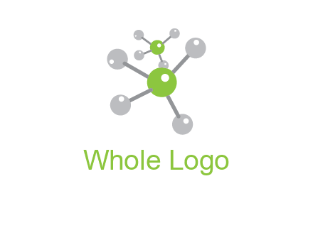 research logo with composition of molecules logo