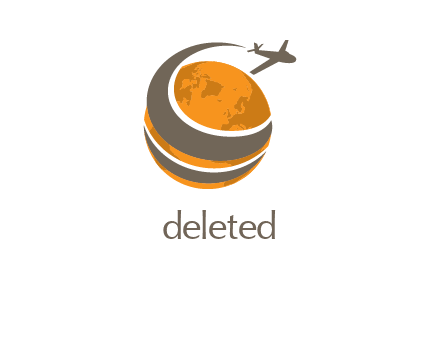 airplane flying around world logo