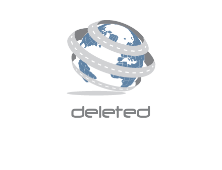 roads around globe communication logo