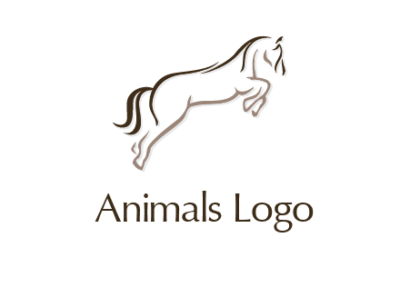 jumping stallion or horse logo