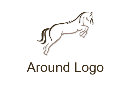 jumping stallion or horse logo