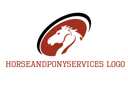 horse head in oval logo