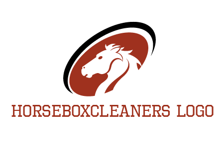 horse head in oval logo