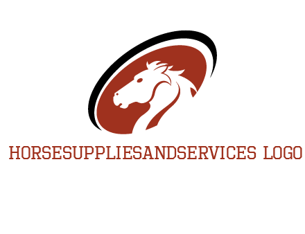 horse head in oval logo