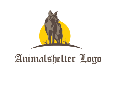 wolf at sunset logo