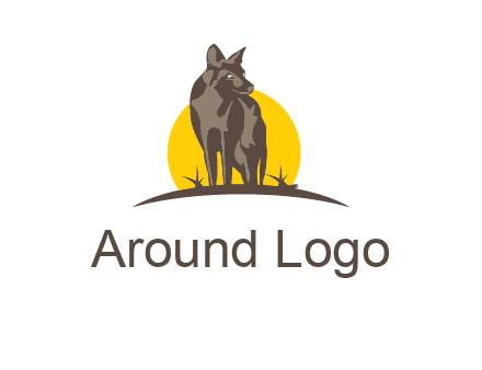 wolf at sunset logo