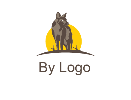wolf at sunset logo