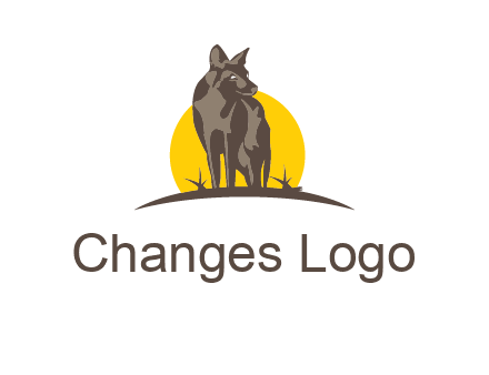 wolf at sunset logo