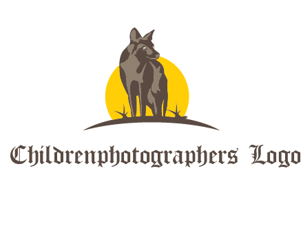 wolf at sunset logo