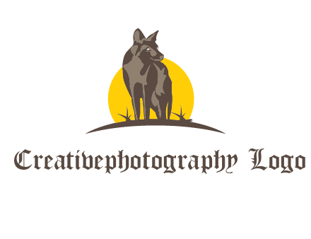 wolf at sunset logo