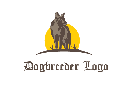 wolf at sunset logo