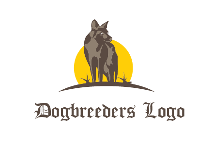 wolf at sunset logo