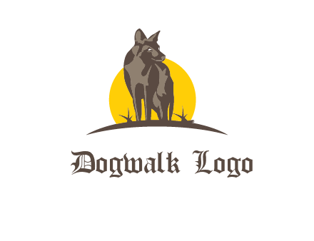 wolf at sunset logo