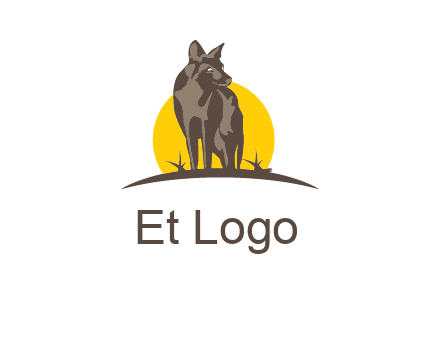wolf at sunset logo