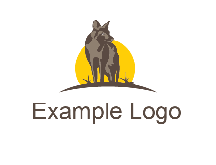 wolf at sunset logo