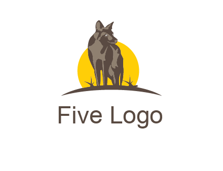 wolf at sunset logo