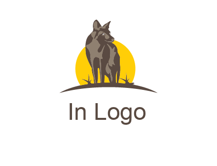 wolf at sunset logo