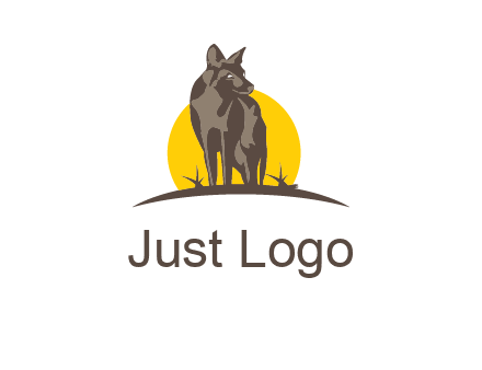 wolf at sunset logo