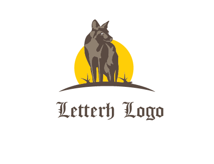 wolf at sunset logo