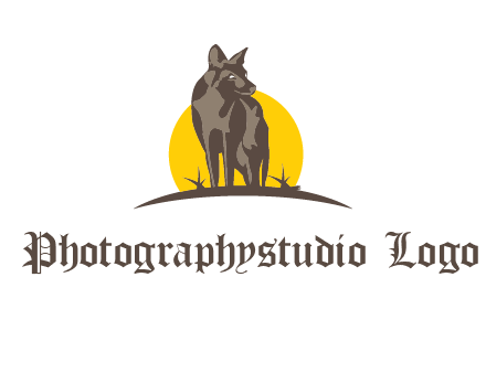 wolf at sunset logo