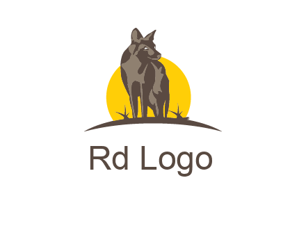 wolf at sunset logo