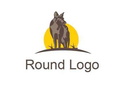 wolf at sunset logo