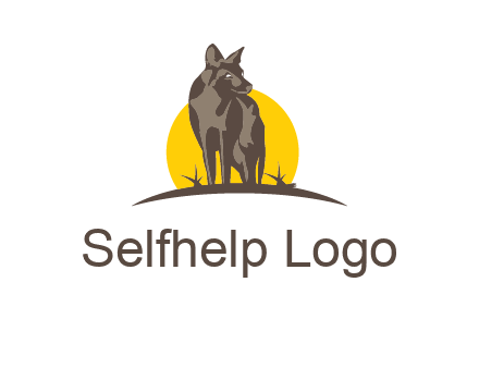 wolf at sunset logo