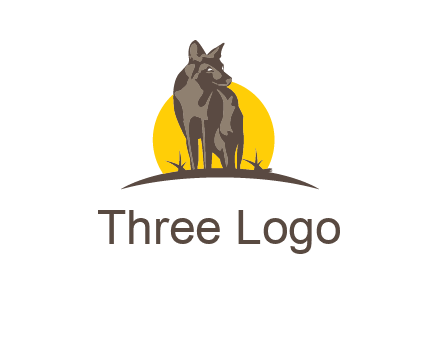 wolf at sunset logo