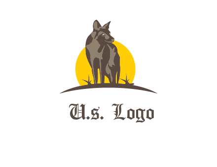 wolf at sunset logo