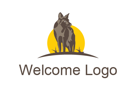 wolf at sunset logo